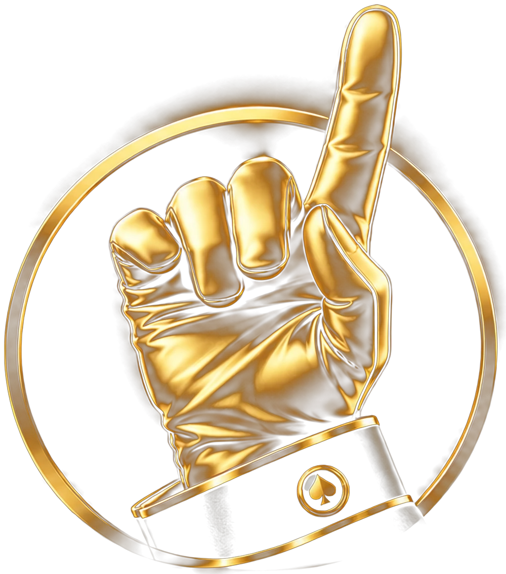 BoosterHand — gold croupier glove pointing up