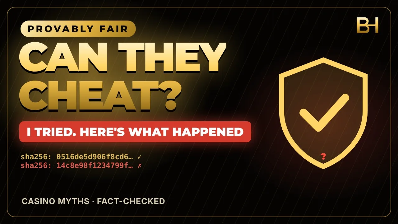 Provably fair dice demo with server seed, SHA-256 hash and HMAC roll, testing whether crypto casinos can cheat